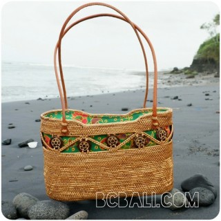 straw rattan shopping beach handmade handbags balinese design 